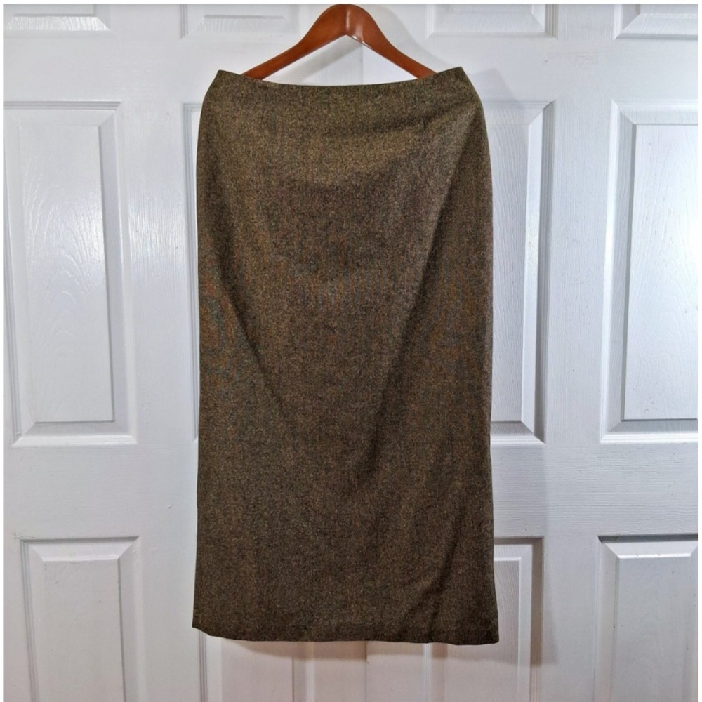 Tribal Vintage Wool Blend Tweed Long Maxi Skirt Size 12 Lined Bulgaria